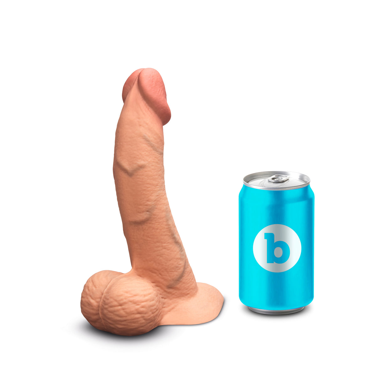 b-Vibe Slipskin Realistic Silicone Dildo 8" Curvy - Mocha