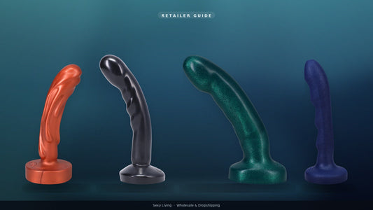 Premium floating lineup of compact beginner silicone dildos for Sexy Living retailer guide