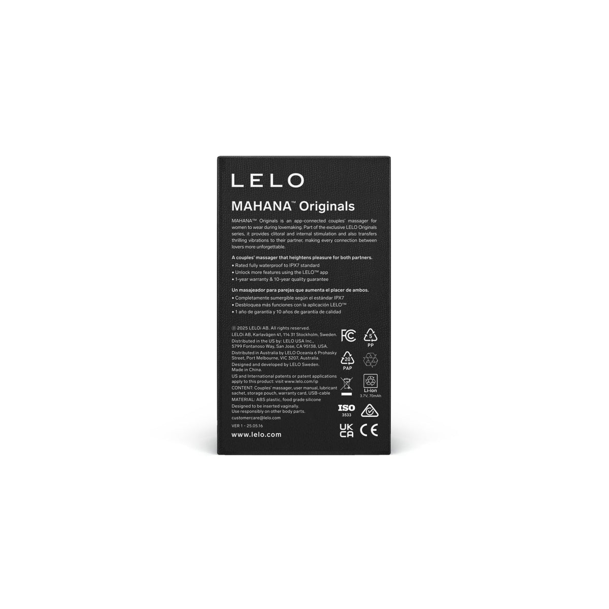 TESTER - LELO MAHANA Originals