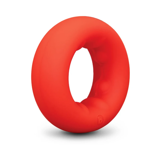b-Vibe Flex Ring Grip Ultra-Soft Silicone Cock Ring (Red)