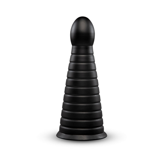 b-Vibe Cone 10" Tapered & Ribbed Dildo with Suction Cup