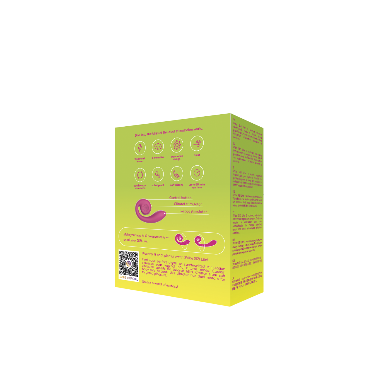 SVibe Snail GIZI Lite vibrator, sweet dragonfruit