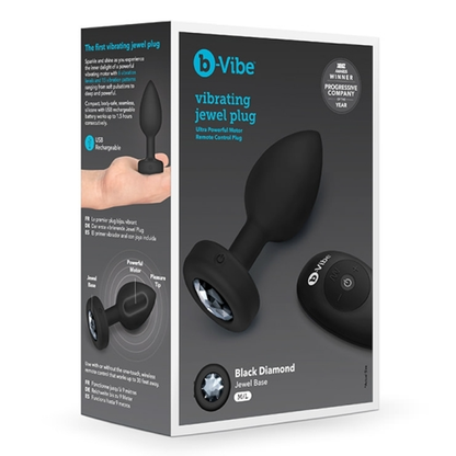 TESTER - VIBRATING JEWEL PLUG | M/L | BLACK