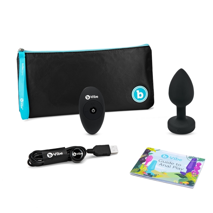 TESTER - VIBRATING JEWEL PLUG | M/L | BLACK