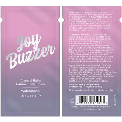 JOY BUZZER Clitoral Arousal Balm - Sexy Living