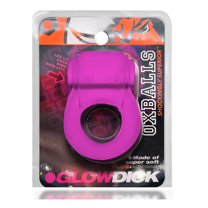 GLOWDICK, cockring with LED, PINK ICE