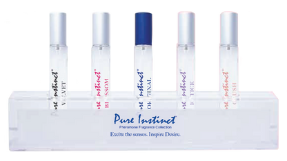 Pure Instinct Signature Collection Pheromone Perfume Display 6pc ACRYLIC DISPLAY with TESTERS (Free with Minimum Order of 6 Units per Fragrance)