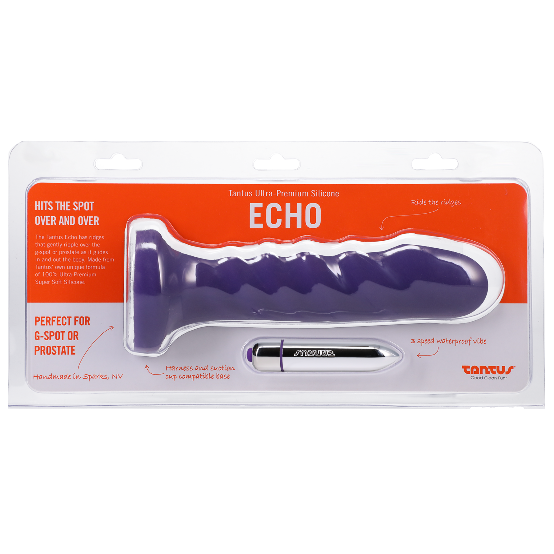 Tantus Silicone Echo Silicone Vibrator Midnight Purple - Sexy Living