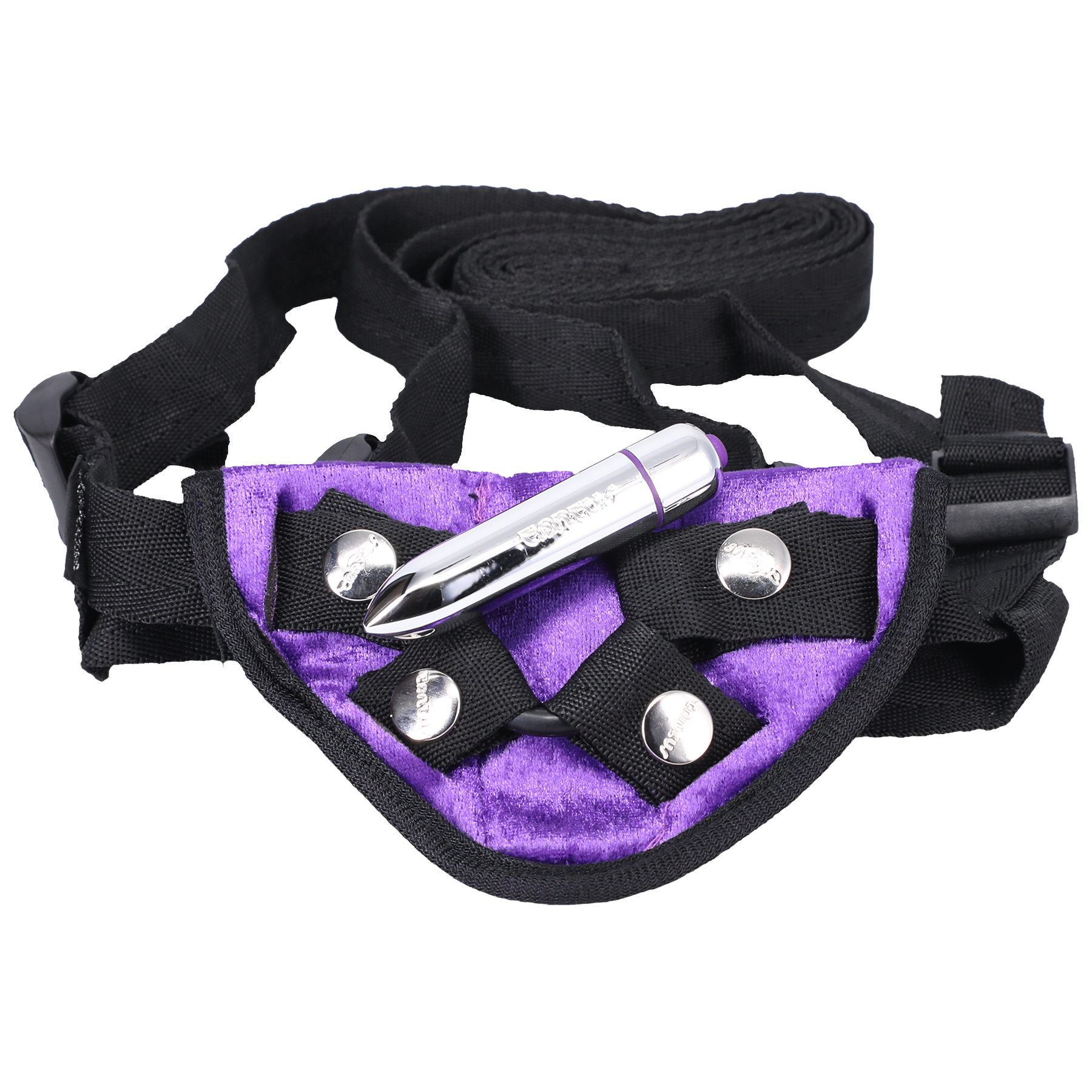 Velvet Vibrating Harness Lilac - Sexy Living