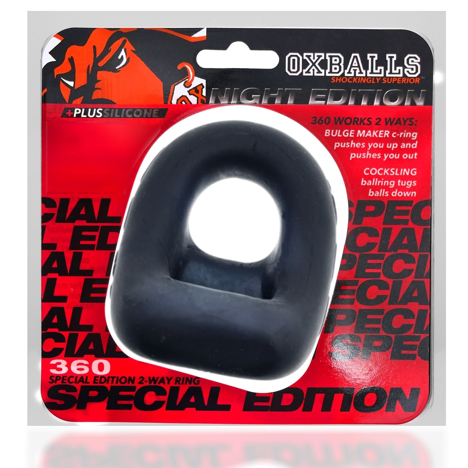 Oxballs 360, dual use cockring - PLUS+SILICONE special edition - NIGHT - Sexy Living