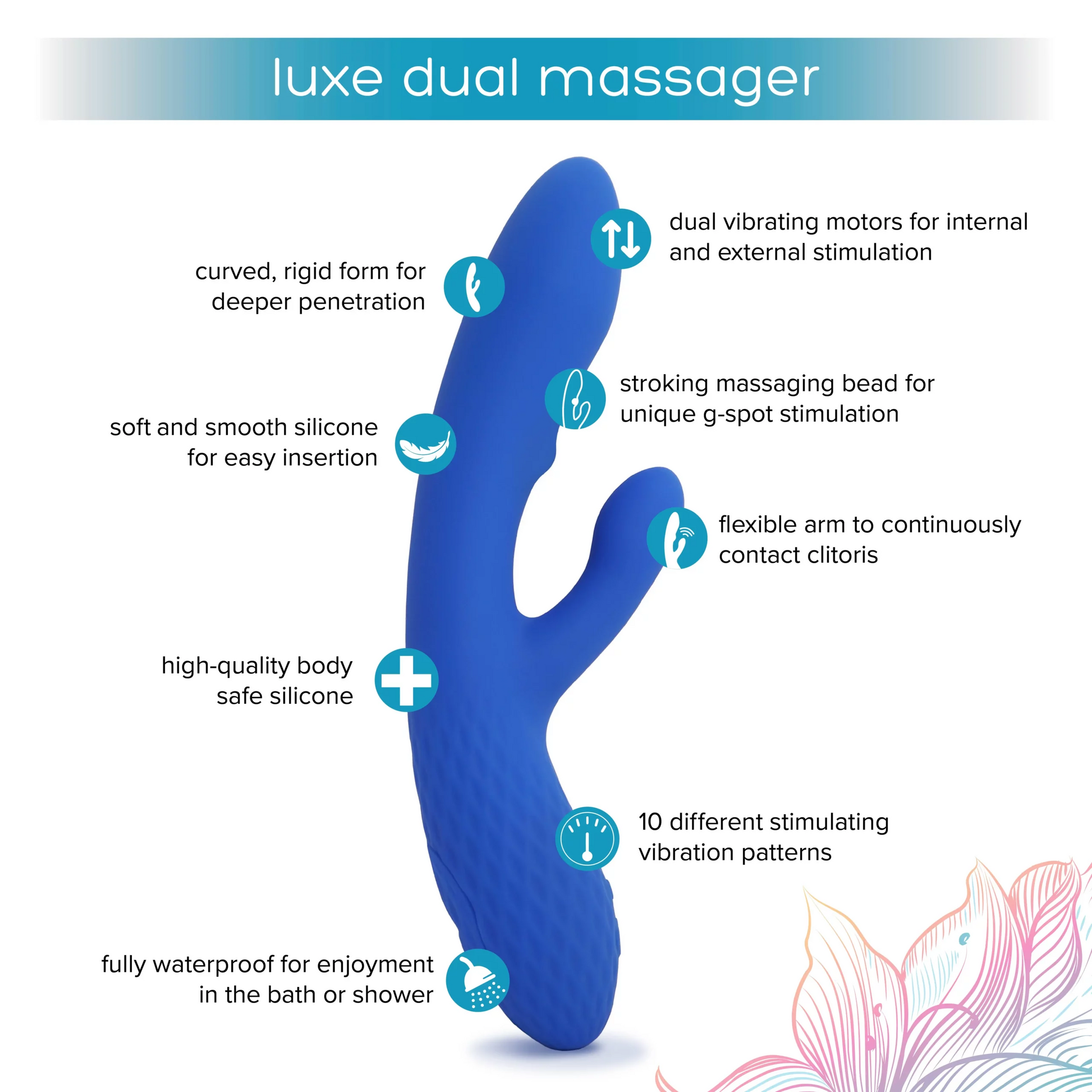 plusOne Luxe Dual Massager 10 Settings & Dual Motors | Sexy Living plusOne Luxe Dual Massager 10 Settings & Dual Motors | Sexy Living