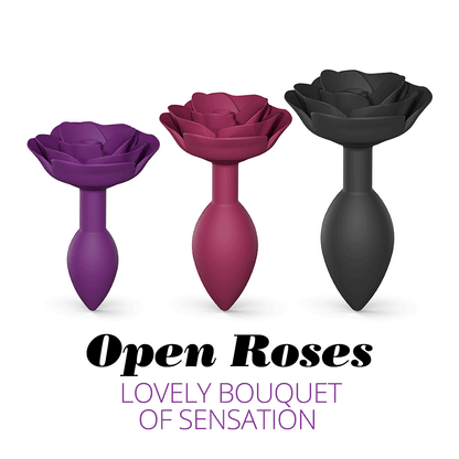 OPEN ROSES L SIZE - BLACK ONYX - Sexy Living