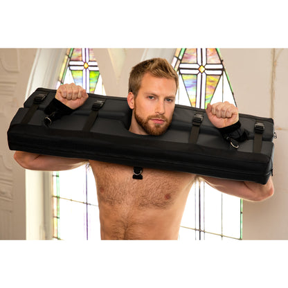 Bastion Bondage Stocks Black - non retail box - Sexy Living