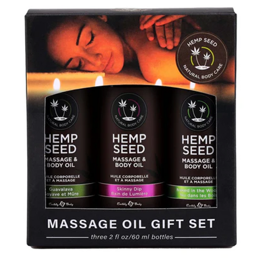 Massage Oil Trio Gift Set: Naked in the Woods, Skinny Dip, Guavalava 2 fl oz / 60 ml - Sexy Living