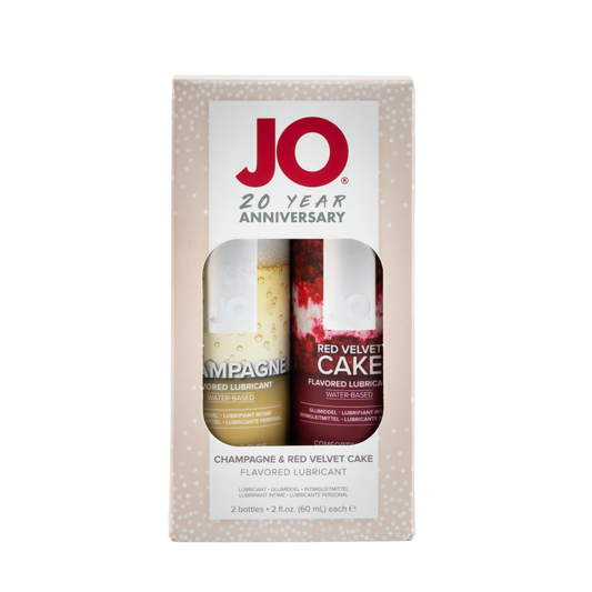 JO Limited Edition 20 Year Anniversary Set - Champagne 2 oz/60 mL + Red Velvet Cake 2 oz/60 mL - Sexy Living