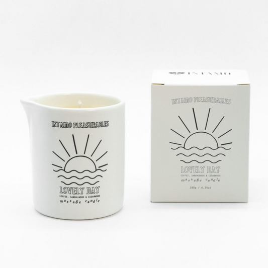 Lovely Day Massage Candle - Coffee Sandalwood Cedar - Sexy Living