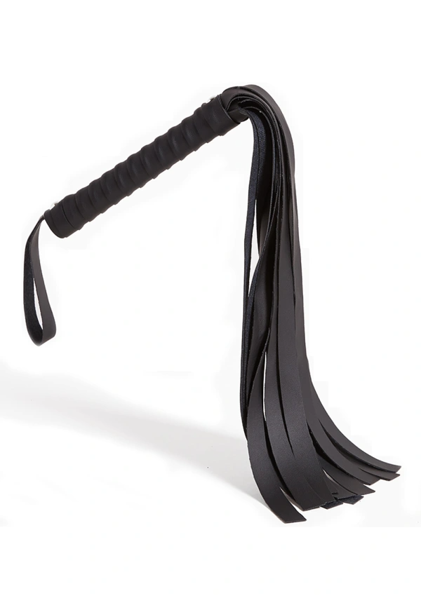 Black Faux Leather Flogger - Sexy Living